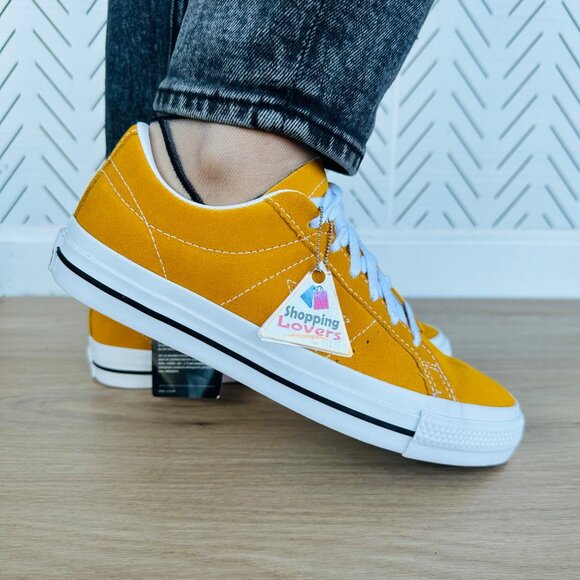 ⭐Converse One Star Pro OX Low Womens Shoes Sz 9.5 Mustard Suede Sneaker A09231C - Picture 4 of 12